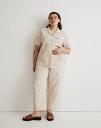 Madewell Neutral Gingham Button Up Shirt (L/XL)