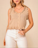 Lumiere Knit Button Up Tank (L)