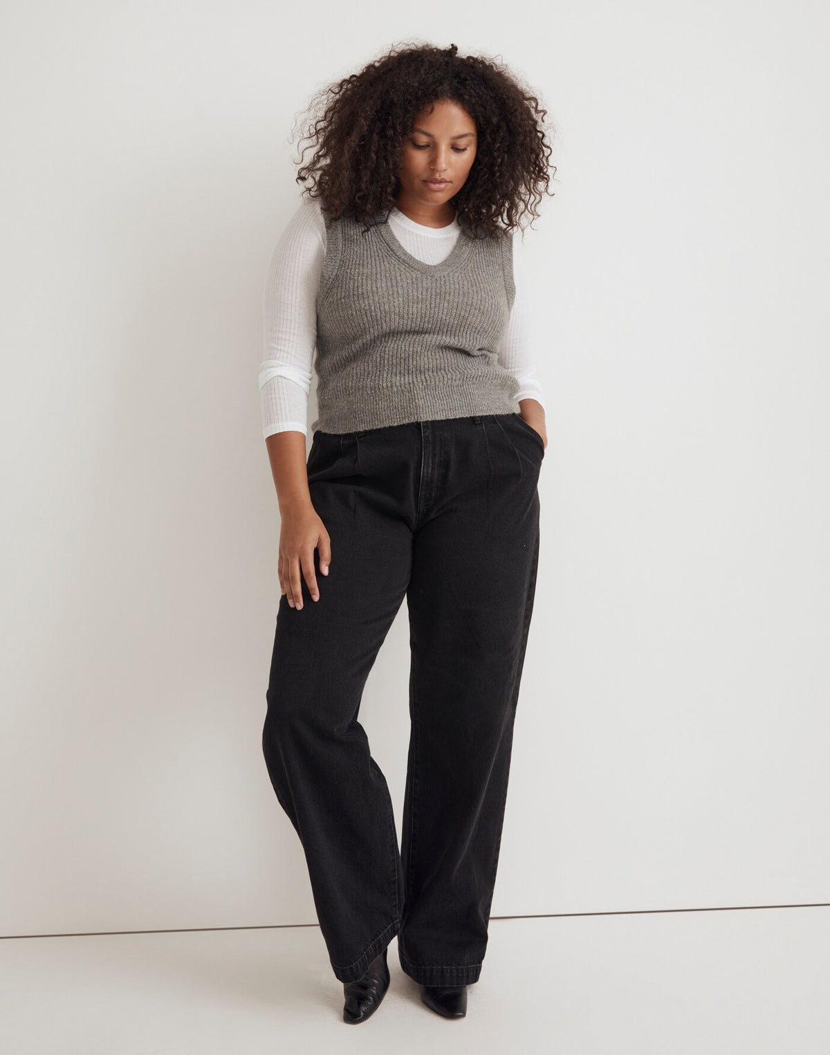 Madewell Cropped Knit Vest (L)
