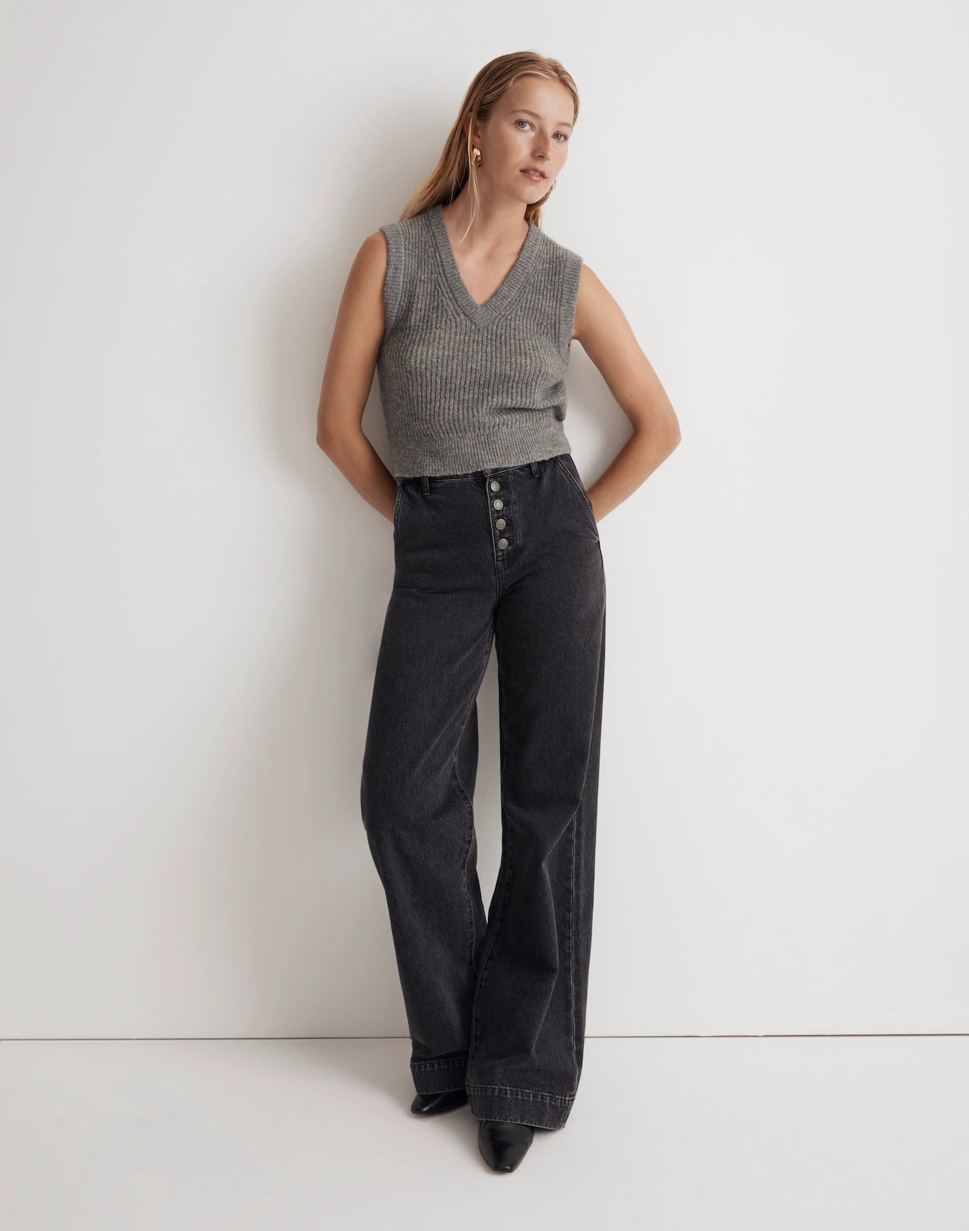 Madewell V Neck Sweater Vest (S)