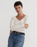 Madewell Ribbed V Neck Tee (XL)