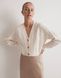 Madewell Cable Knit Crop Cardigan (XS)