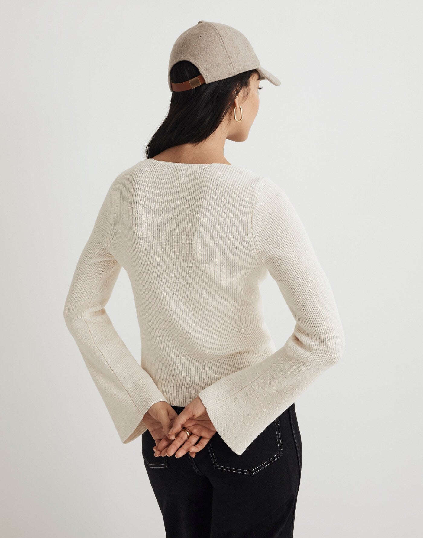 Madewell Cream Ribbed Sweater (S)
