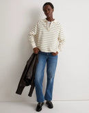 Madewell Green Striped Polo Sweatshirt (M)