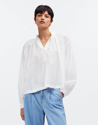 Madewell White Puff Sleeve Blouse (S)