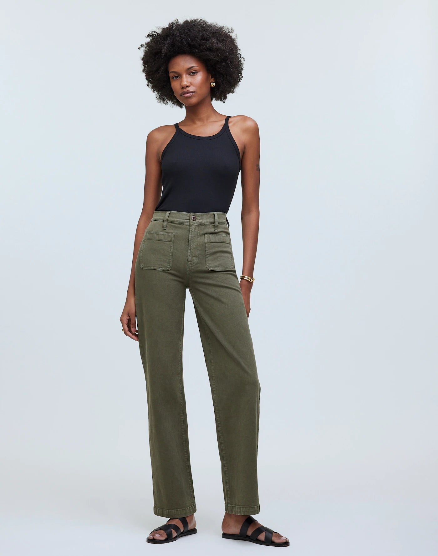 Madewell Olive Wide Leg Jeans (27)
