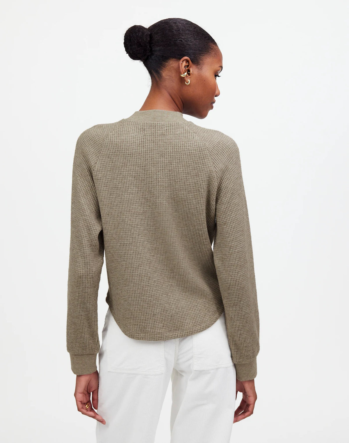 Madewell Waffle Mockneck Top (S)
