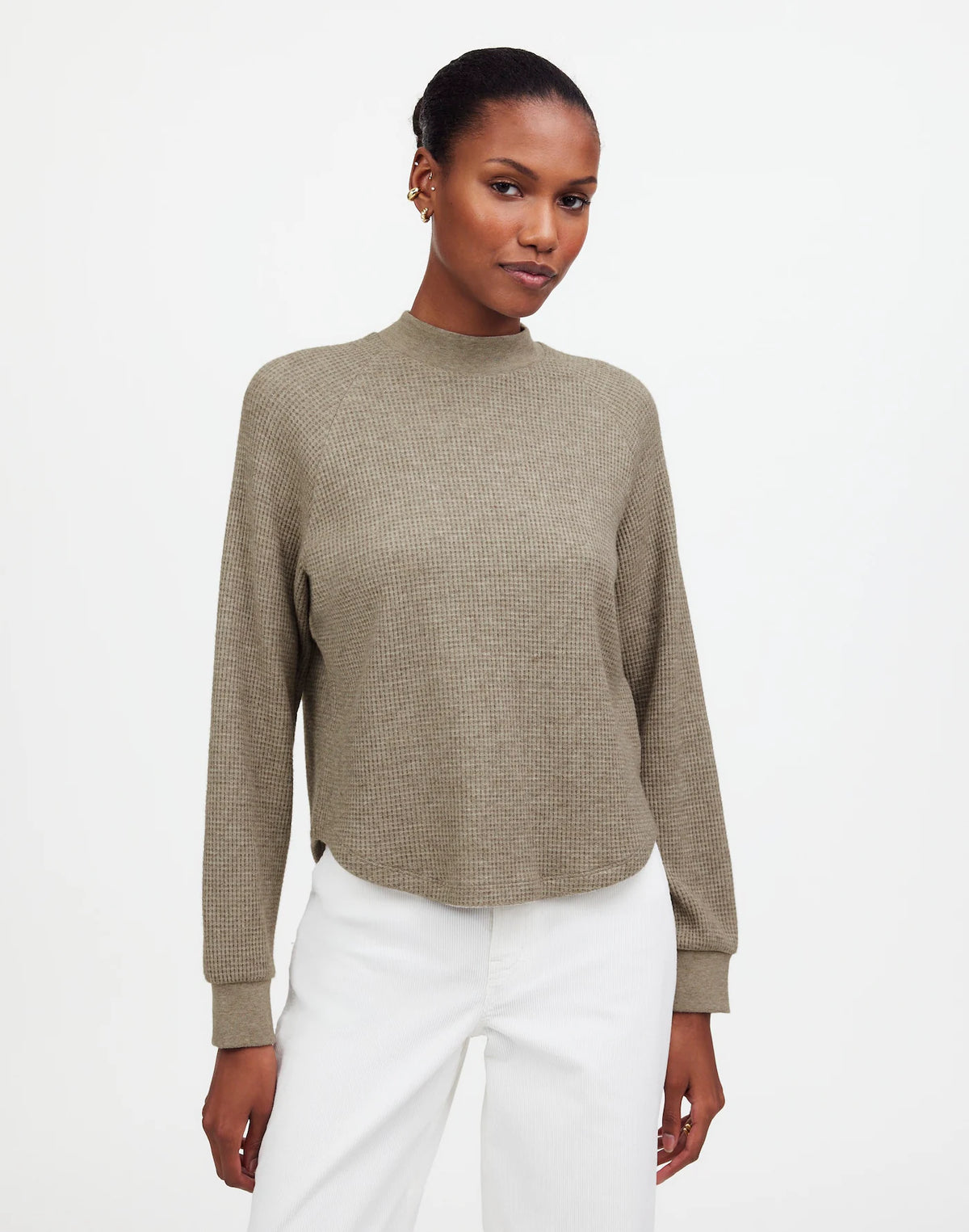 Madewell Waffle Mockneck Top (S)