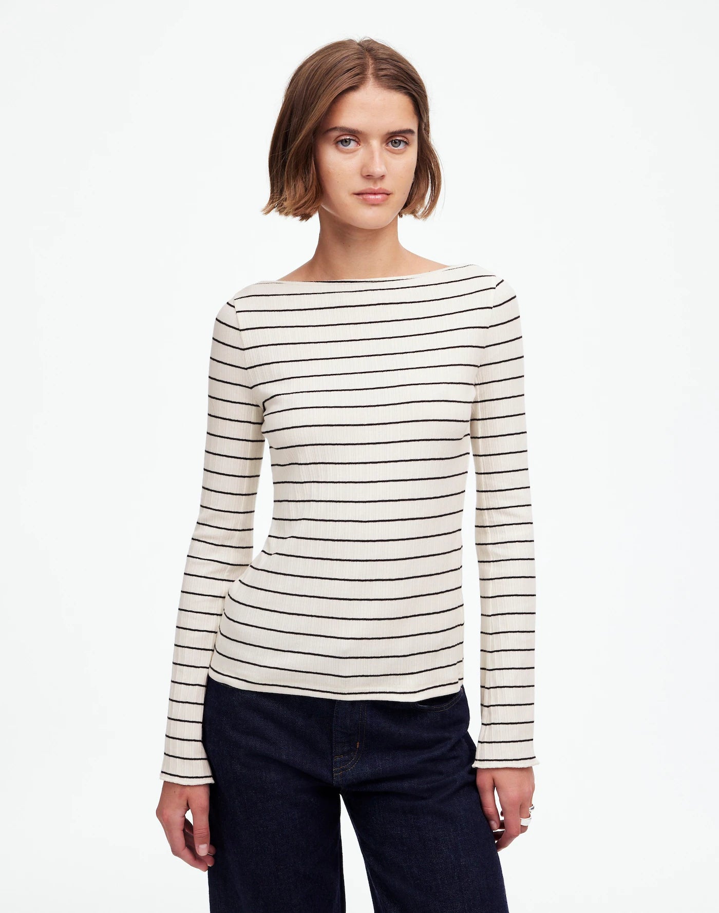 Madewell Striped Boatneck Tee (M)