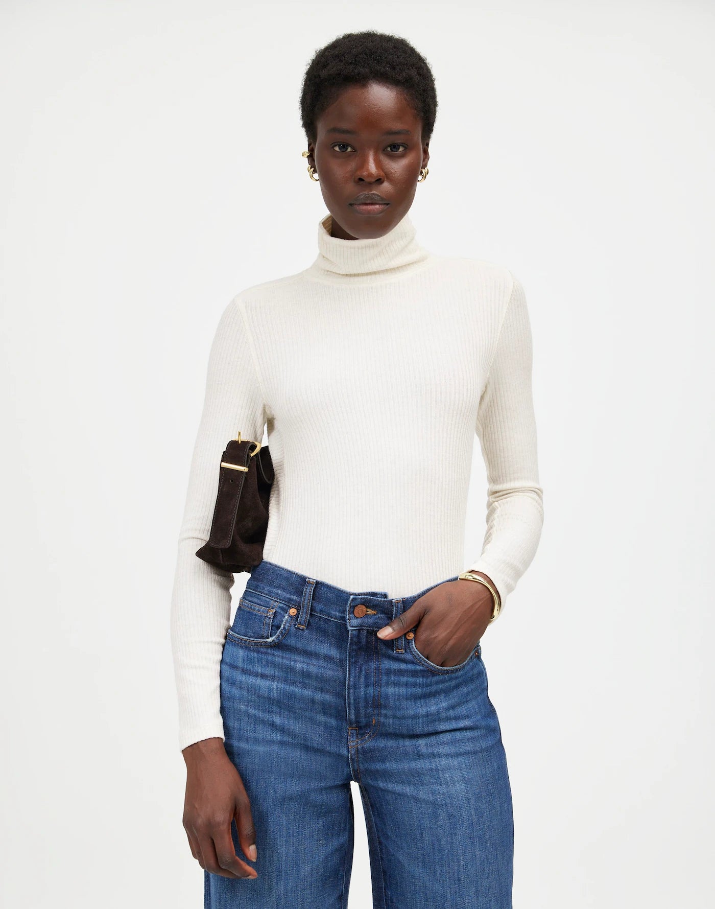 Madewell Ribbed Turtleneck Top (XS)
