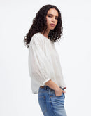 Madewell Puff Sleeve Button Up Top (M)