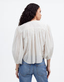 Madewell Puff Sleeve Button Up Top (M)