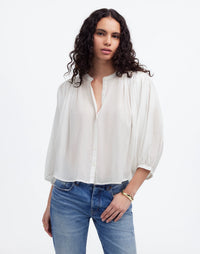 Madewell Puff Sleeve Button Up Top (M)