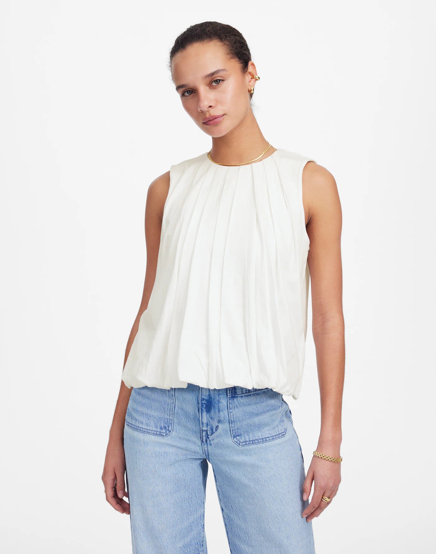 Madewell Crewneck Bubble Top (S)