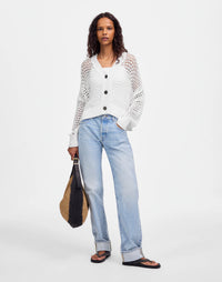 Madewell Open Stitch Cotton Blend Cardigan (S)
