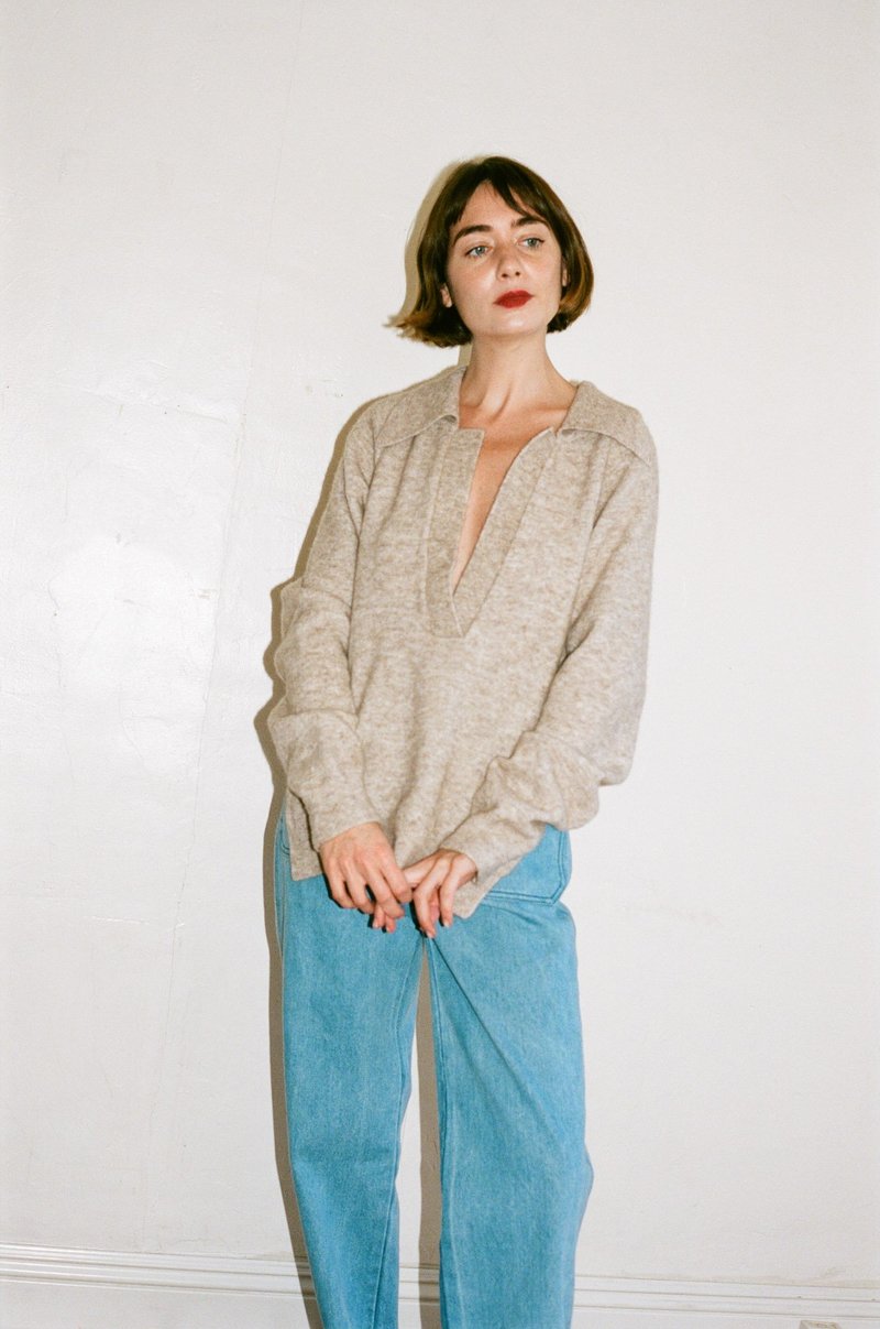Nanushka Collared Wool Cashmere Sweater (S)