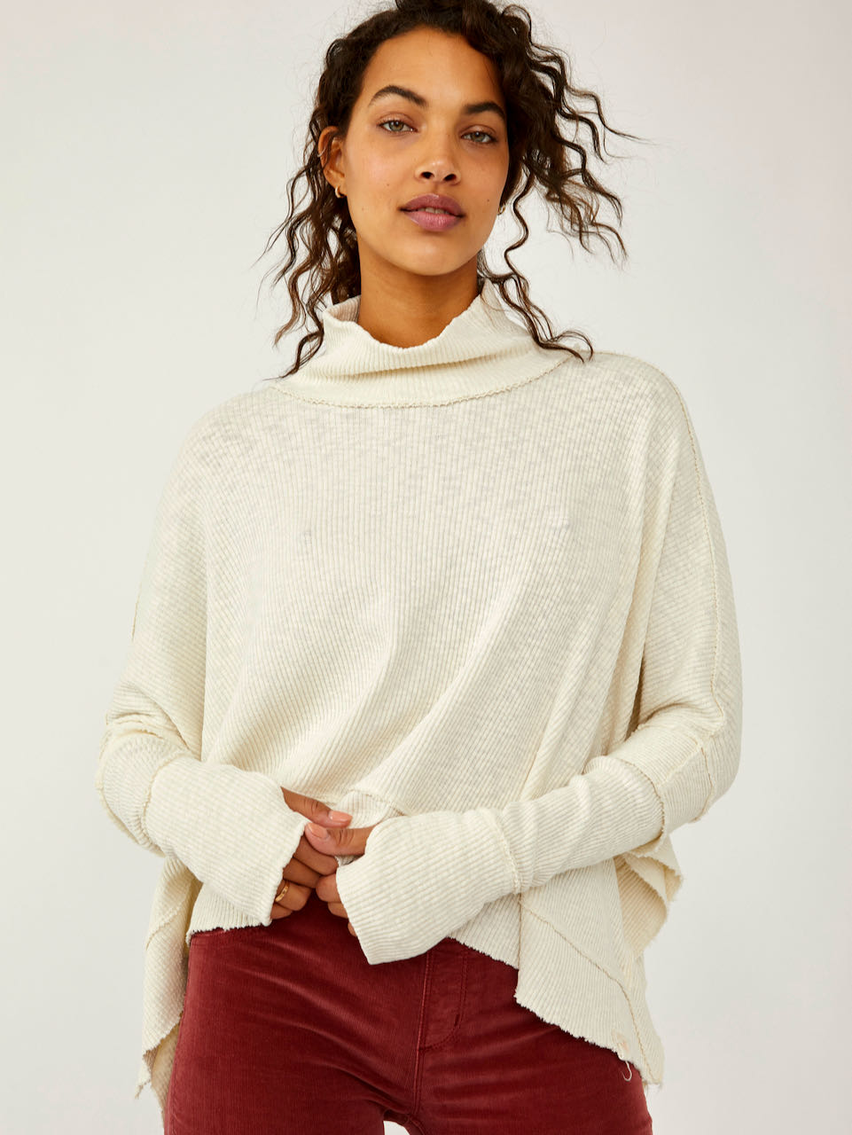 Free People Ribbed Thermal Top (M)