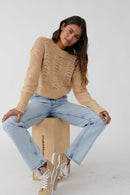 Free People Crop Knit Sweater (XS)