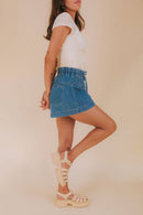 Mable Pleated Denim Shorts (S)