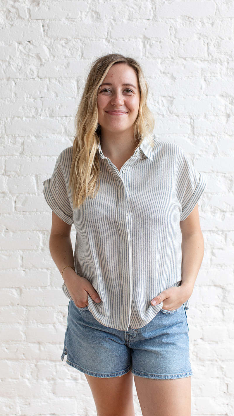 Grade & Gather Cotton Linen Button Up (M)