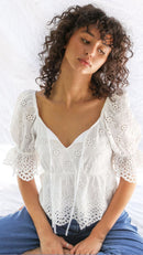 NEW Floral Eyelet Blouse (M)