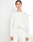 Quince White Cotton Sweater (S)