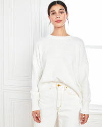 Quince White Cotton Sweater (S)