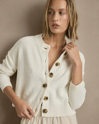 Quince Organic Cotton Boxy Cardigan (M)