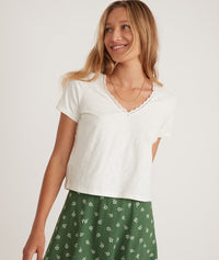Marine Layer Crochet Cotton Tee (L)
