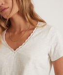 Marine Layer Crochet Cotton Tee (L)