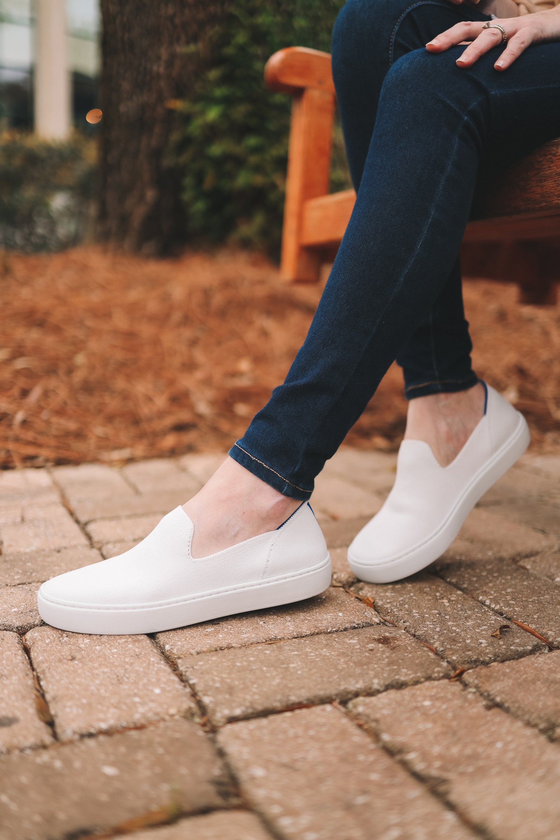 Rothy's White Slip On Sneakers (7.5)