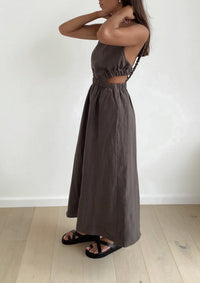 NEW Sancia Linen Cutout Midi Dress (M)