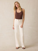 Faherty Ecru Wide Leg Pant (26)