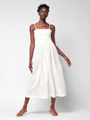 Faherty Smocked Gauze Midi Dress (M)