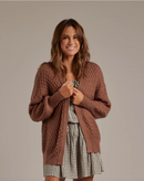 Rylee + Cru Brown Textured Cardigan (XS)