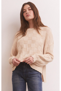 Z Supply Neutral Checkered Sweater (XL)