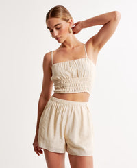 Abercrombie Linen Crop Top (S)