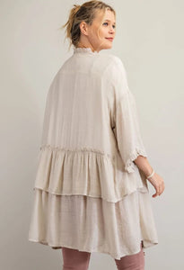 Easel Oversized Ruffle Kimono (S)