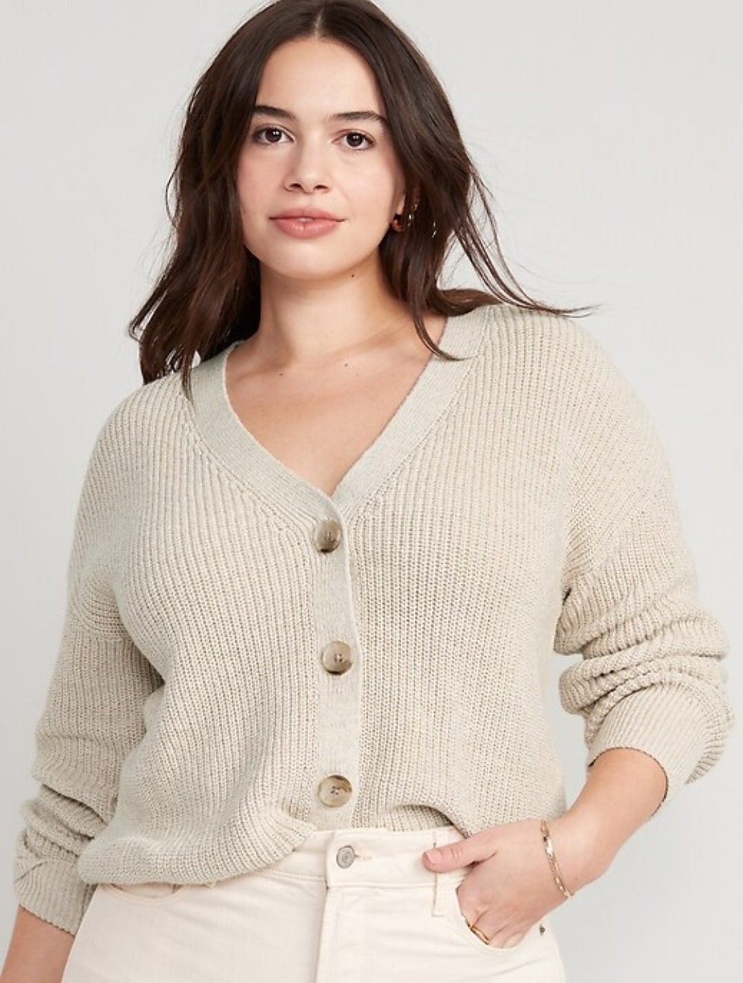 Textured Knit Cotton Sweater (XXL)