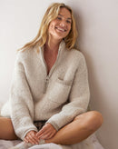 Aerie Sherpa Quarter Zip Pullover (S)