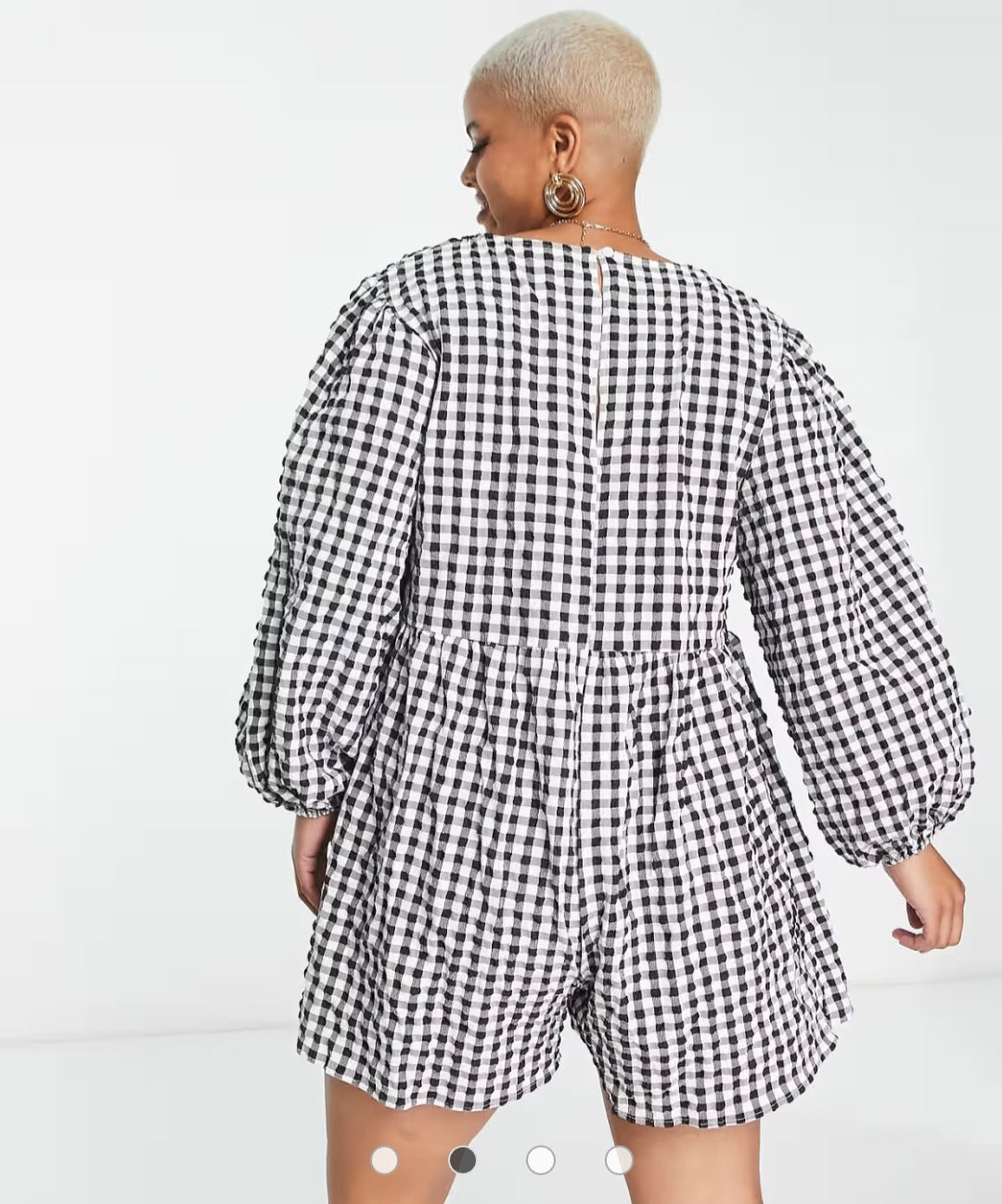 Asos Gingham Puff Sleeve Romper (18)