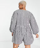 Asos Gingham Puff Sleeve Romper (18)