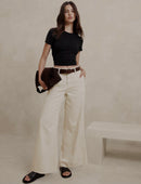 Ecru Wide Leg Jeans (24/00)