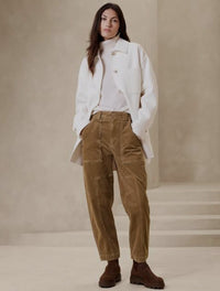 Banana Republic Brown Cord Barrel Pants (8)