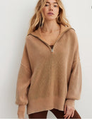 NEW Aerie Ribbed Quarter Zip Sweater (XL)