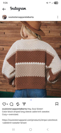 Oddi Colorblock Striped Sweater (1X/2X)