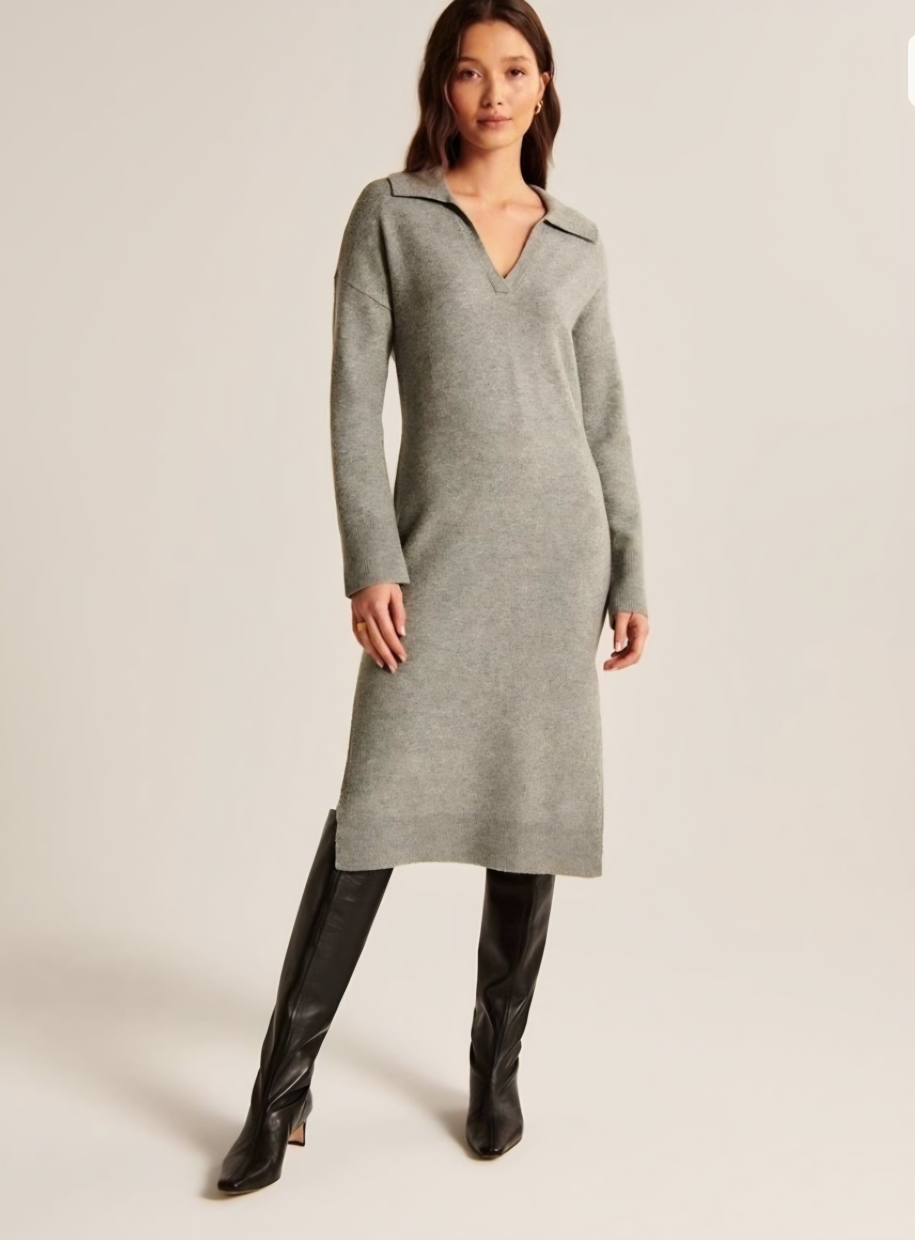 Abercrombie Gray Midi Sweater Dress (SP)