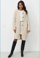 Long Cream Sherpa Jacket (L)