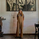 Linen Wide Leg Jumpsuit Overalls (S)