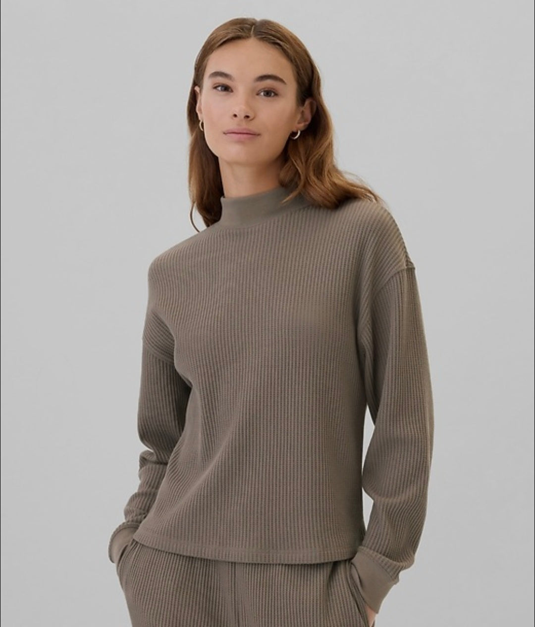 Gap Waffle Mockneck Top (M)